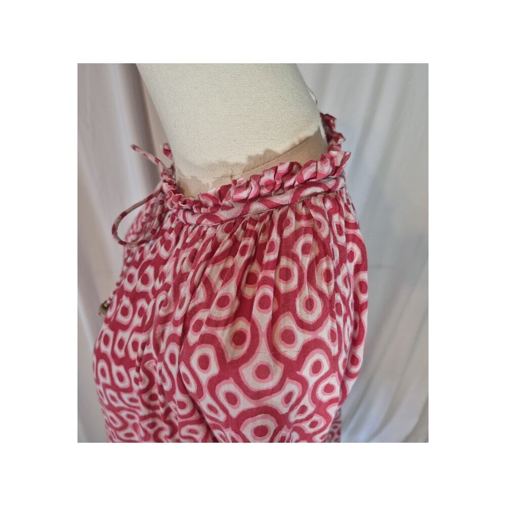 Tuckernuck Oliphant Pink Dot Geometric Balloon Sleeve Nouveau Mini Dress Medium - Picture 6 of 11
